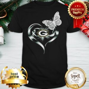 Official Green Bay Packers Love Butterfly Heart Shirt