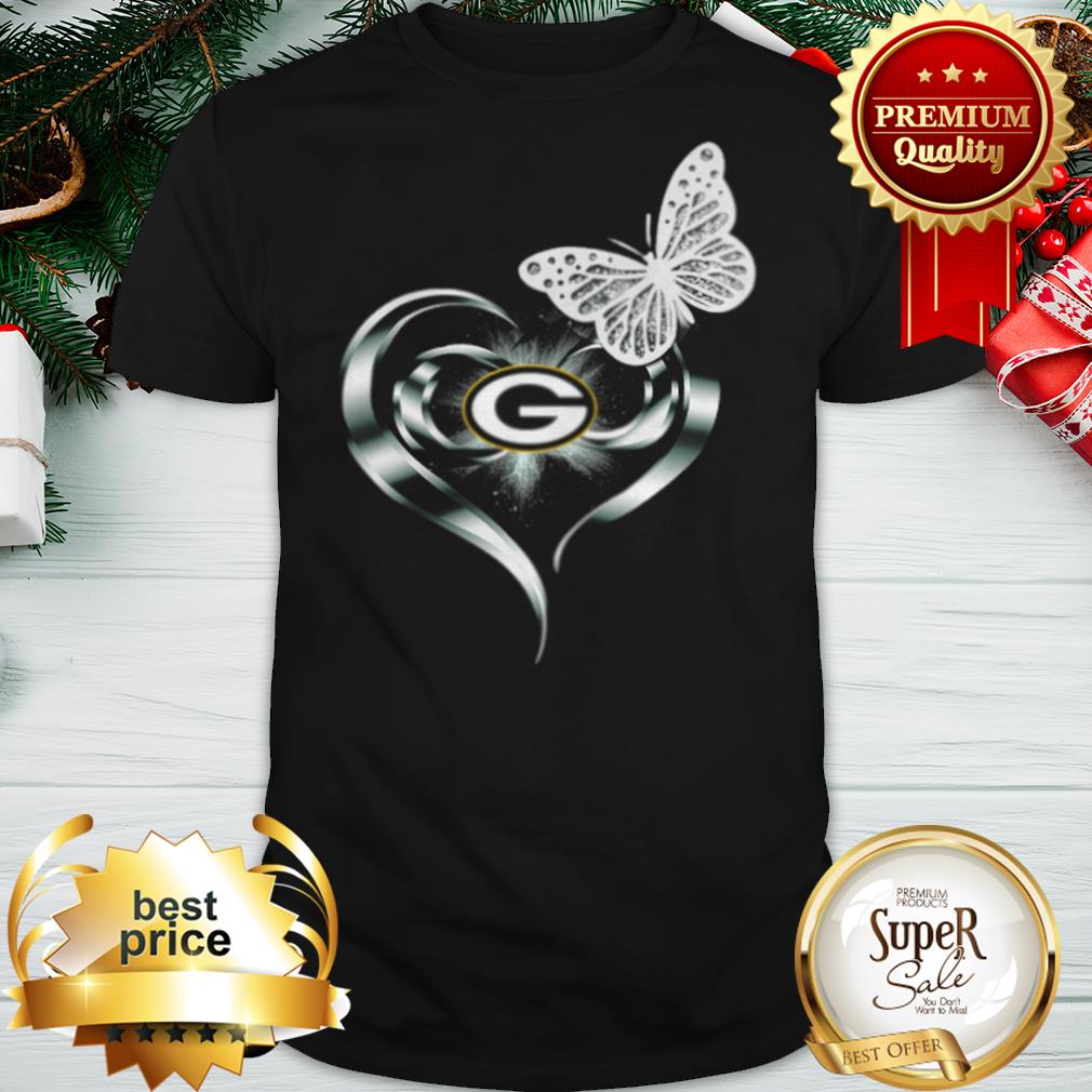 Official Green Bay Packers Love Butterfly Heart Shirt