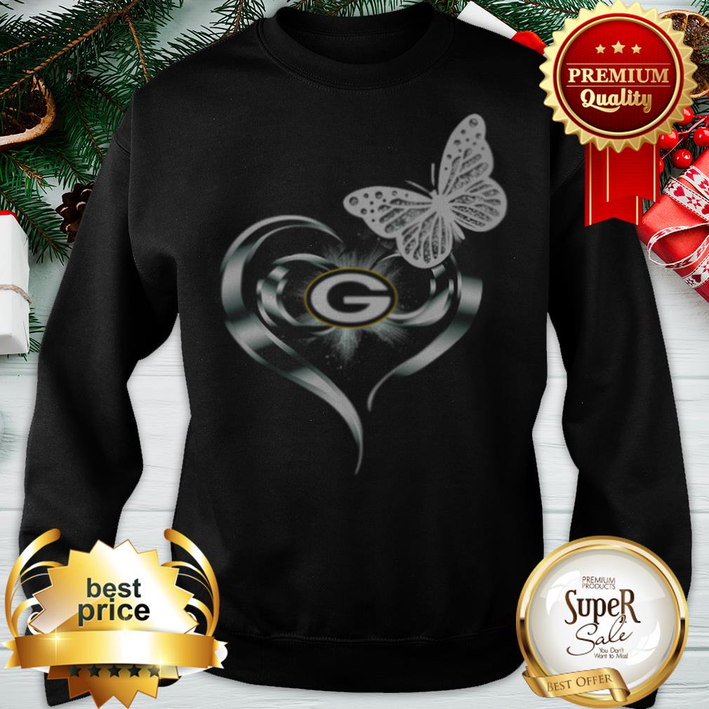 Official Green Bay Packers Love Butterfly Heart Shirt - Image 4