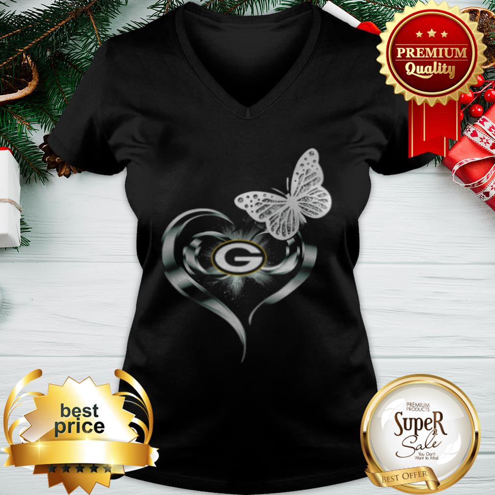 Official Green Bay Packers Love Butterfly Heart Shirt - Image 2