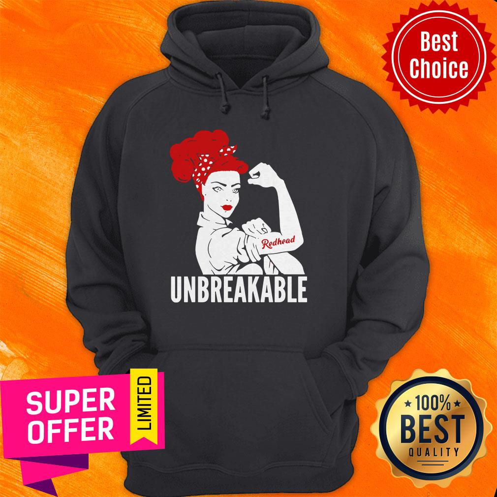 Nice Strong Woman Tattoo Redhead Girl Unbreakable Shirt - Image 3