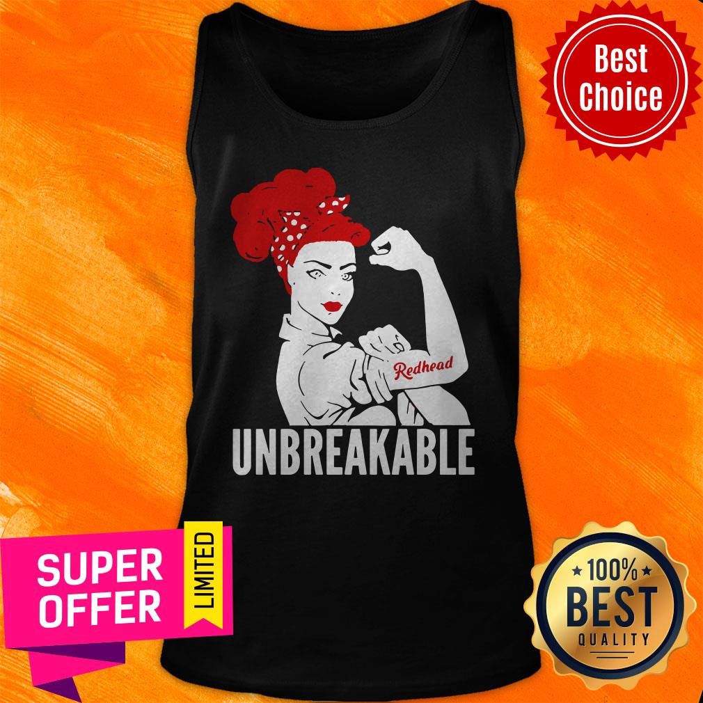 Nice Strong Woman Tattoo Redhead Girl Unbreakable Shirt - Image 5