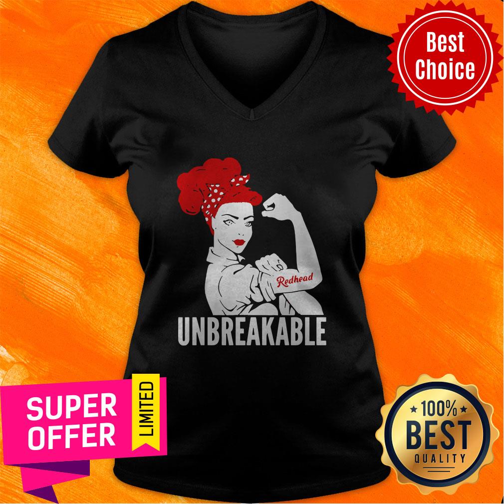 Nice Strong Woman Tattoo Redhead Girl Unbreakable Shirt - Image 4