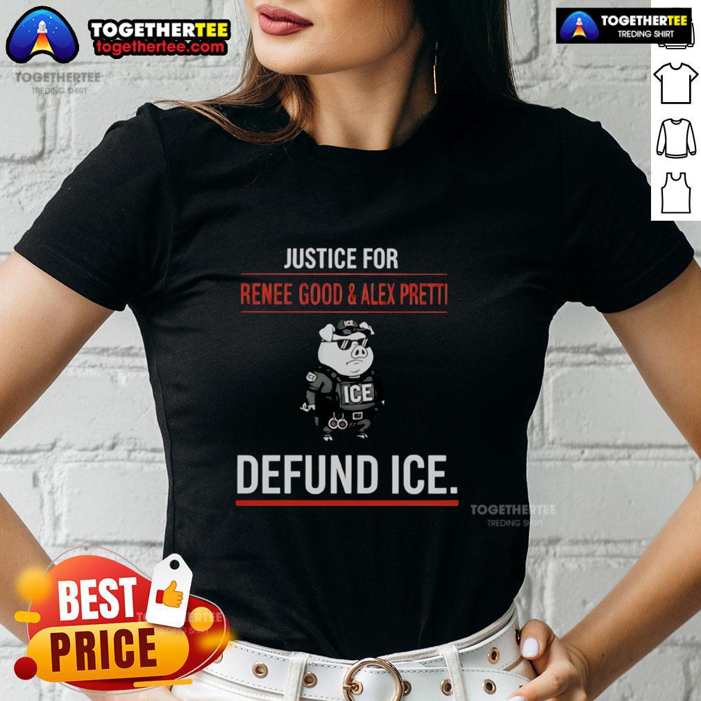 Original Pig Police Ice Justice For Renee Nice And Alex Pretti Defund ICE T-Shirt - Image 3