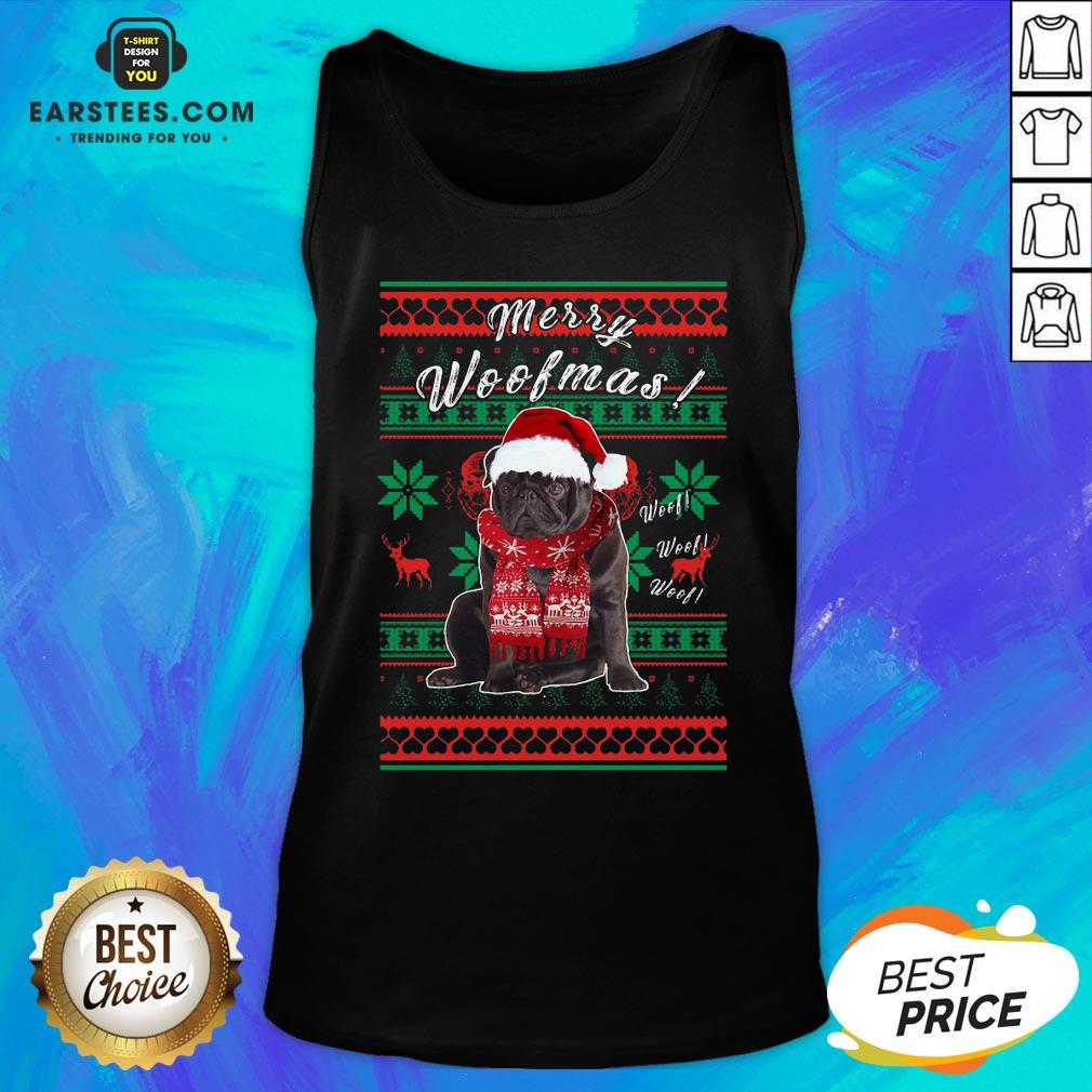 Official Pug Santa Merry Woofmas Ugly Christmas Shirt - Image 4