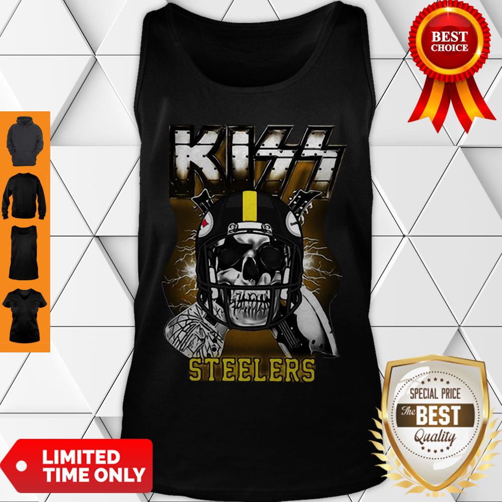 Top Skull Kiss Band Pittsburgh Steelers Shirt - Image 5