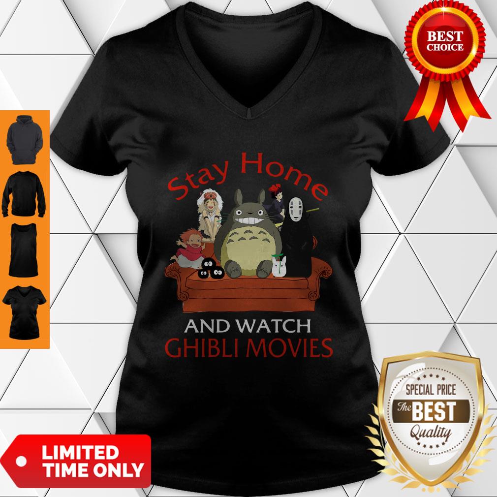 Top Totoro Mononoke Stay Home And Watch Ghibli Movies Shirt - Image 3