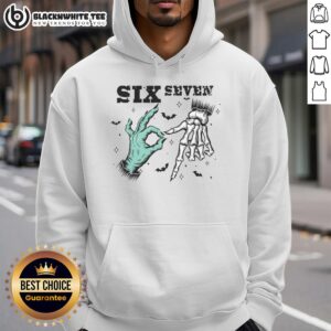 Alternative view of Cute 6 7 Meme Witch Skeleton Hands 67 Halloween T-Shirt