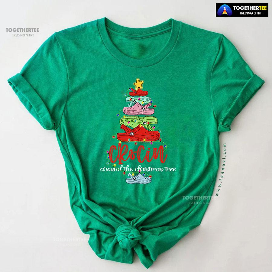 Crocs Shoes Crocin Around Christmas Tree T-Shirt - Image 9