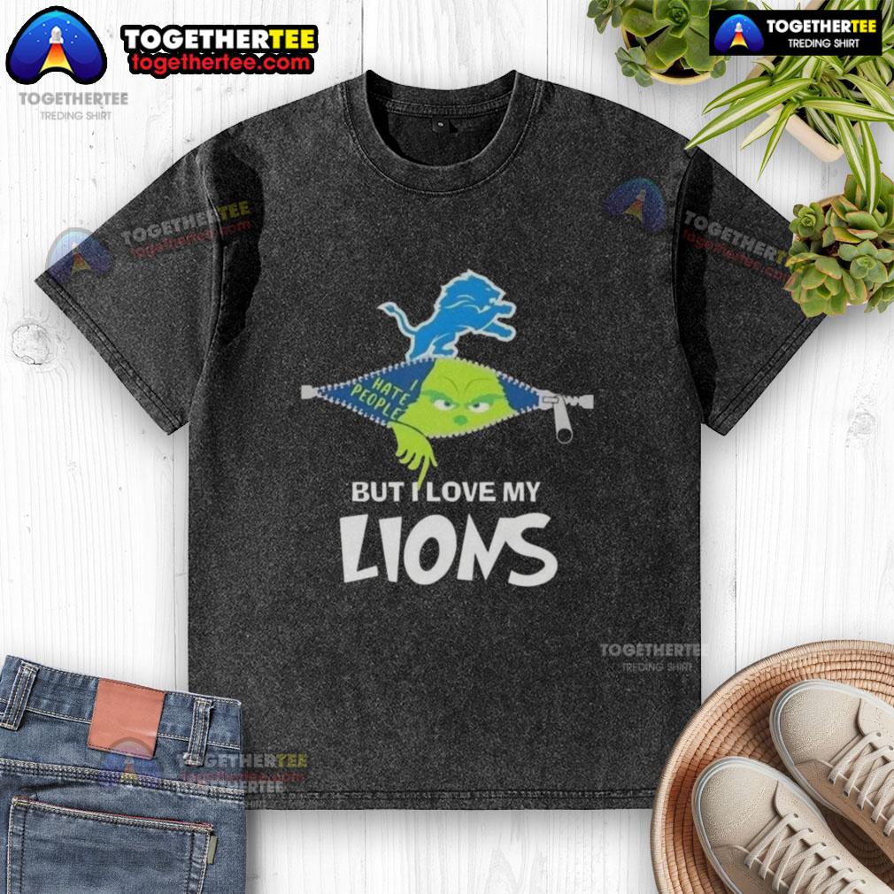 Original Grinch Christmas But I Love My Detroit Lions T-Shirt - Image 6