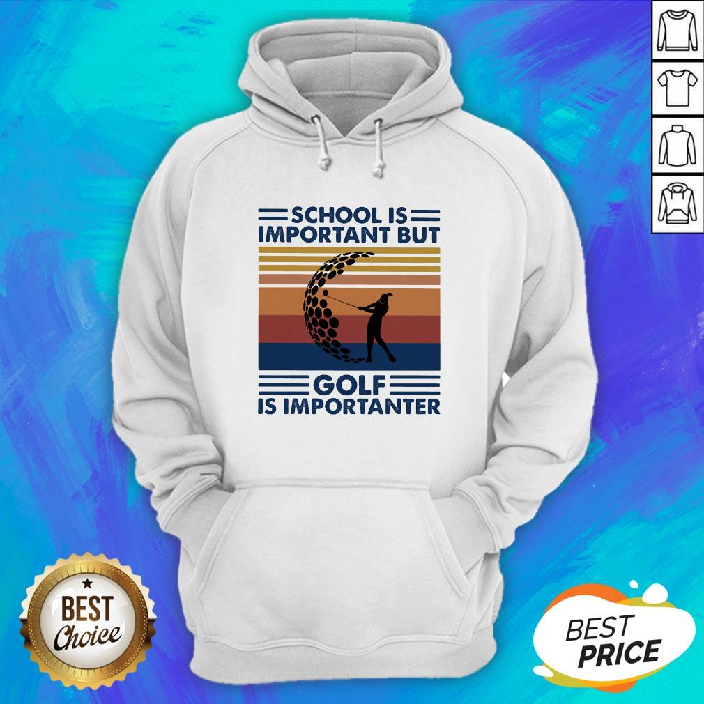 School Is Important But Golf Is Importanter Vintage Retro Shirt - Image 3