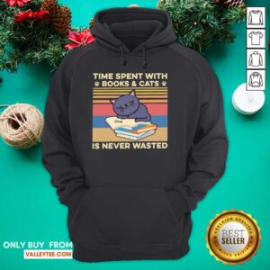Alternative view of Sweet Time Spent With Books And Cats Is Never Wasted Vintage Shirt