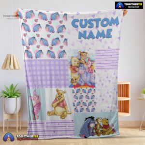 Official Disney Winnie The Pooh Friends Collage Poster Blanket Fleece Customized Blanket