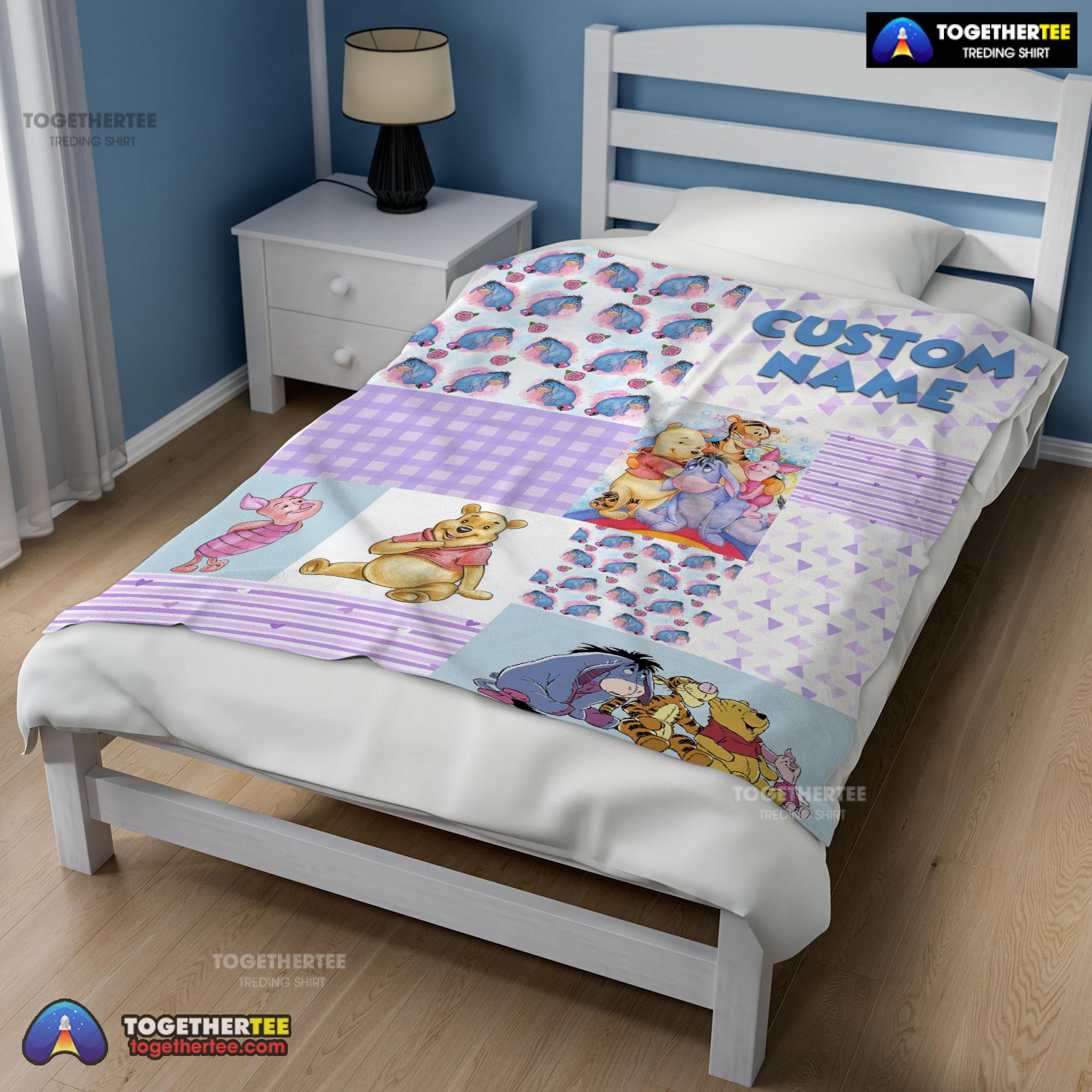 Official Disney Winnie The Pooh Friends Collage Poster Blanket Fleece Customized Blanket - Image 2