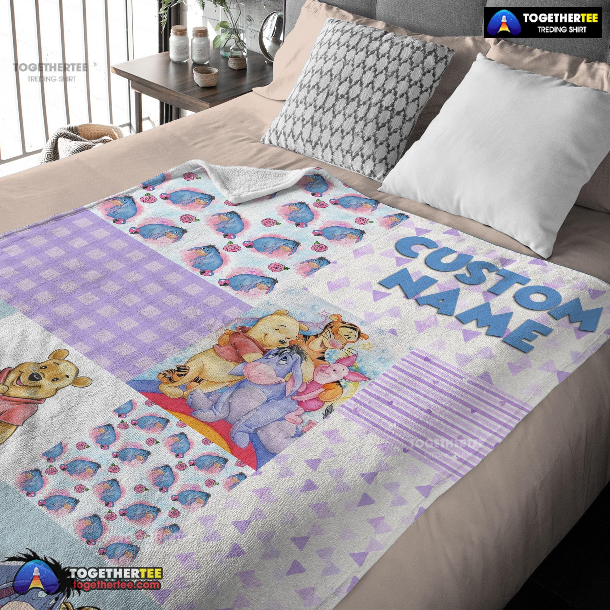 Official Disney Winnie The Pooh Friends Collage Poster Blanket Fleece Customized Blanket - Image 3