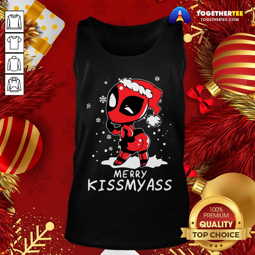 Cute Santa Deadpool Merry Kiss My Ass Christmas Shirt - Image 3