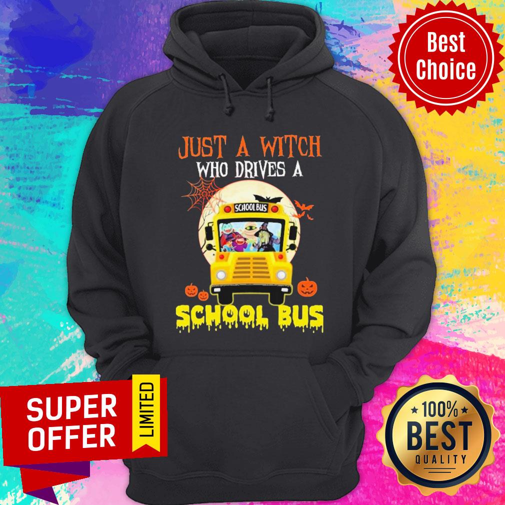 Just A Witch Who Drives A School Bus Halloween Shirt - Image 2