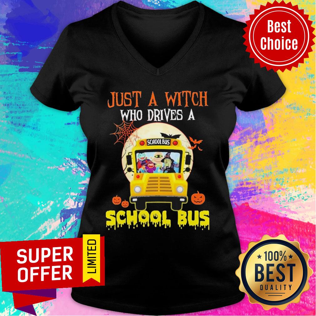 Just A Witch Who Drives A School Bus Halloween Shirt - Image 3