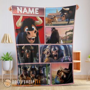Perfect Ferdinand And Friends The Gentle Bull's Journey Blanket Fleece Customized Blanket