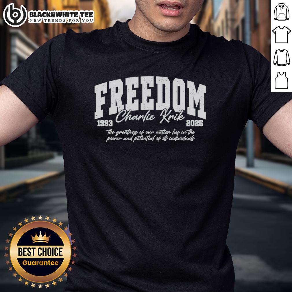 Pretty Freedom Charlie Kirk Rest In Peace A True American Patriot 1993-2025 T-Shirt