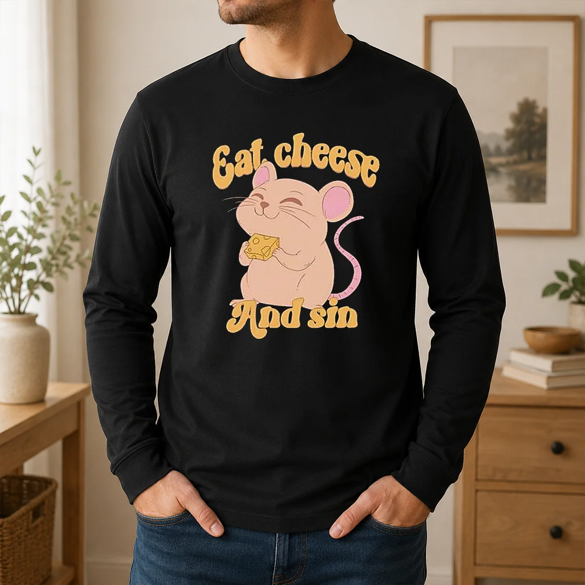 Hot Premium Eat Cheese And Sin Mouse Shirt - Image 6