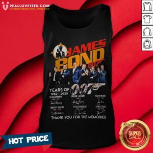 Alternative view of Pro James Bond 007 Years Of 1962 2020 Signatures Thank You For The Memories Shirt