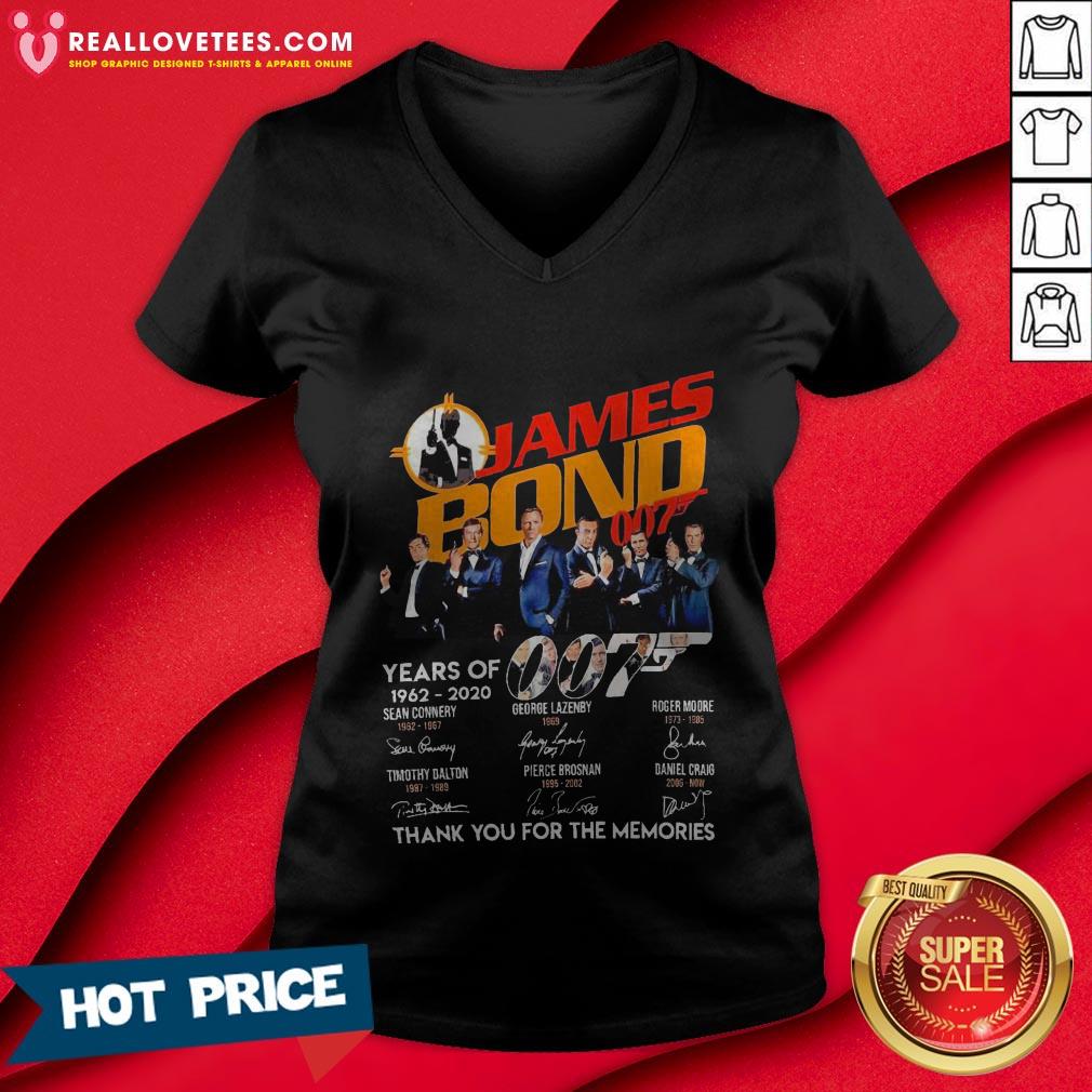 Pro James Bond 007 Years Of 1962 2020 Signatures Thank You For The Memories Shirt - Image 5