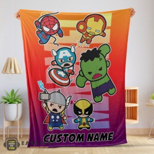 Good Marvel SuperHero Avengers Skull Friends Birthday Cute Blanket Fleece Customized Blanket