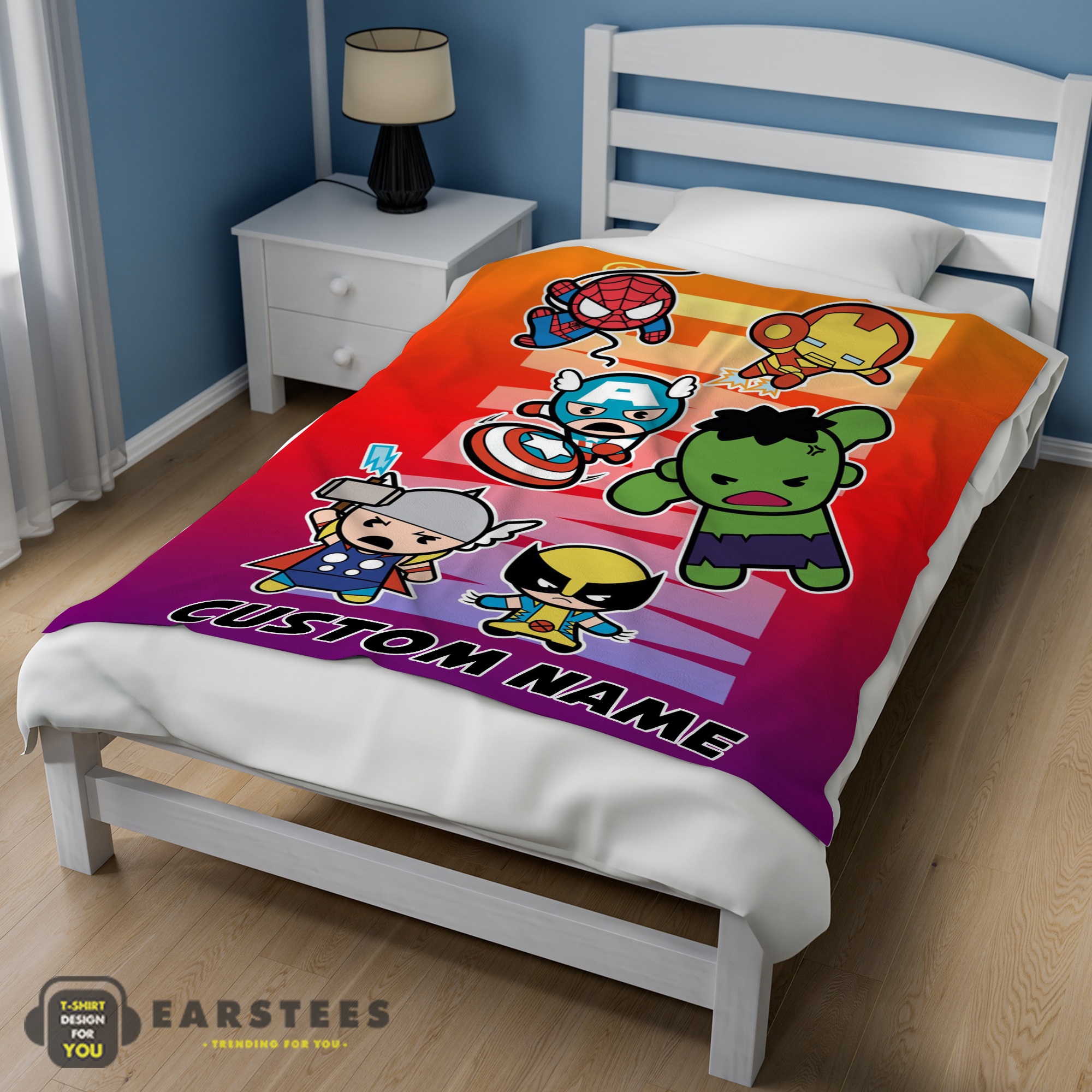 Good Marvel SuperHero Avengers Skull Friends Birthday Cute Blanket Fleece Customized Blanket - Image 3