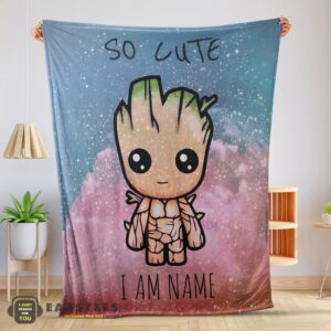 Good Marvel SuperHero Baby Groot and Friends Birthday Cute Blanket Fleece Customized Blanket