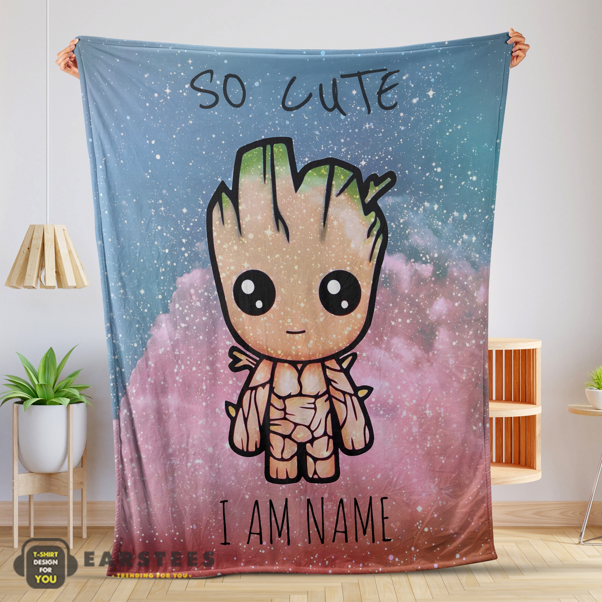 Good Marvel SuperHero Baby Groot and Friends Birthday Cute Blanket Fleece Customized Blanket