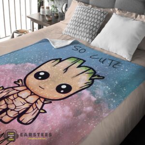 Alternative view of Good Marvel SuperHero Baby Groot and Friends Birthday Cute Blanket Fleece Customized Blanket