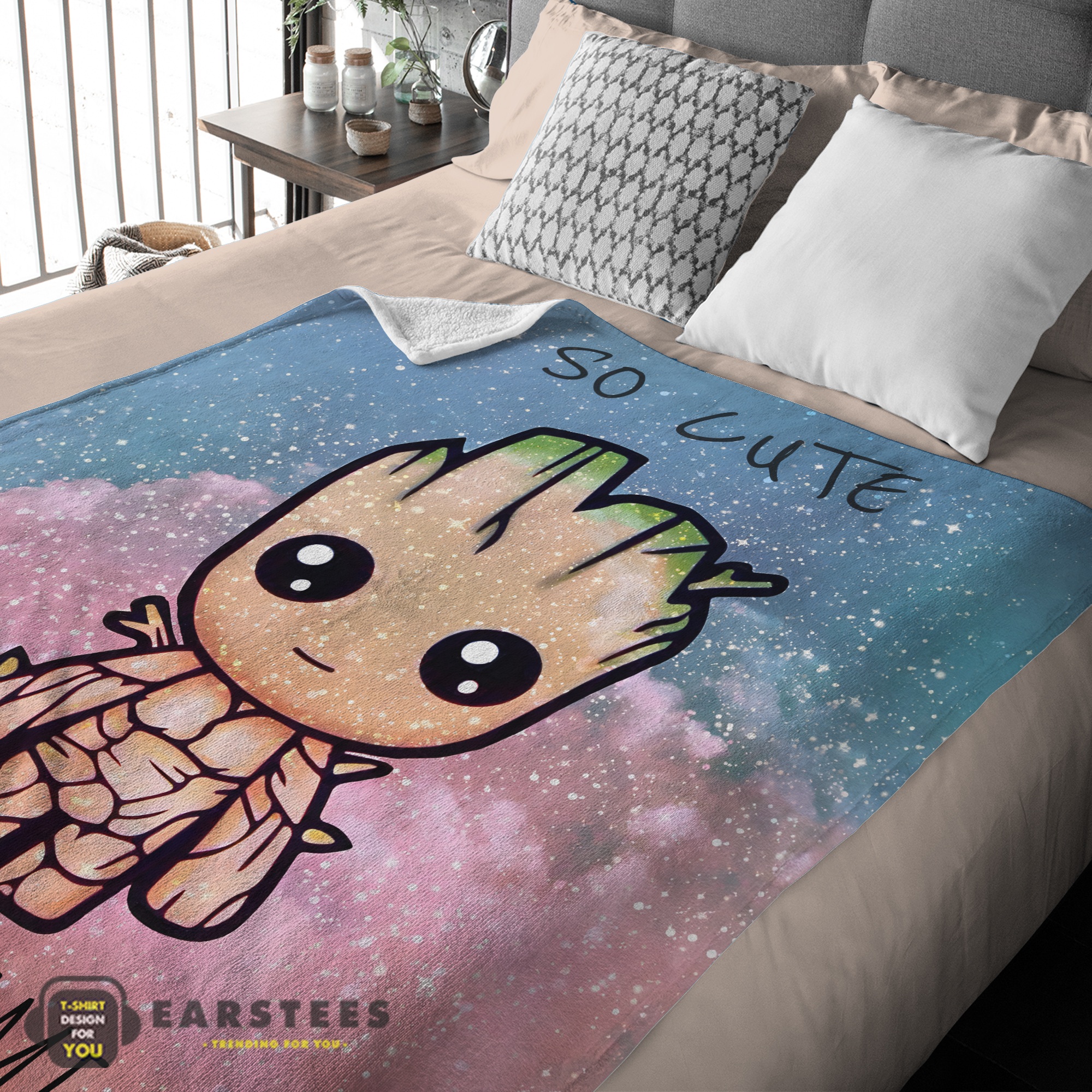 Good Marvel SuperHero Baby Groot and Friends Birthday Cute Blanket Fleece Customized Blanket - Image 2
