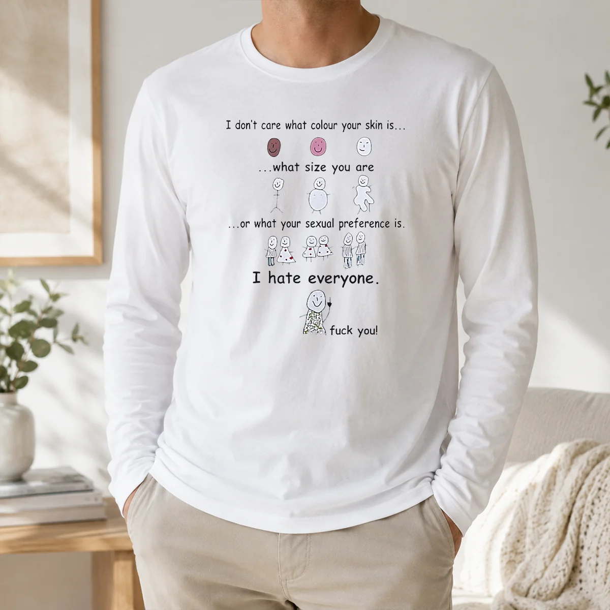 Top I Hate Everyone Stick Figure Shirt - Image 5
