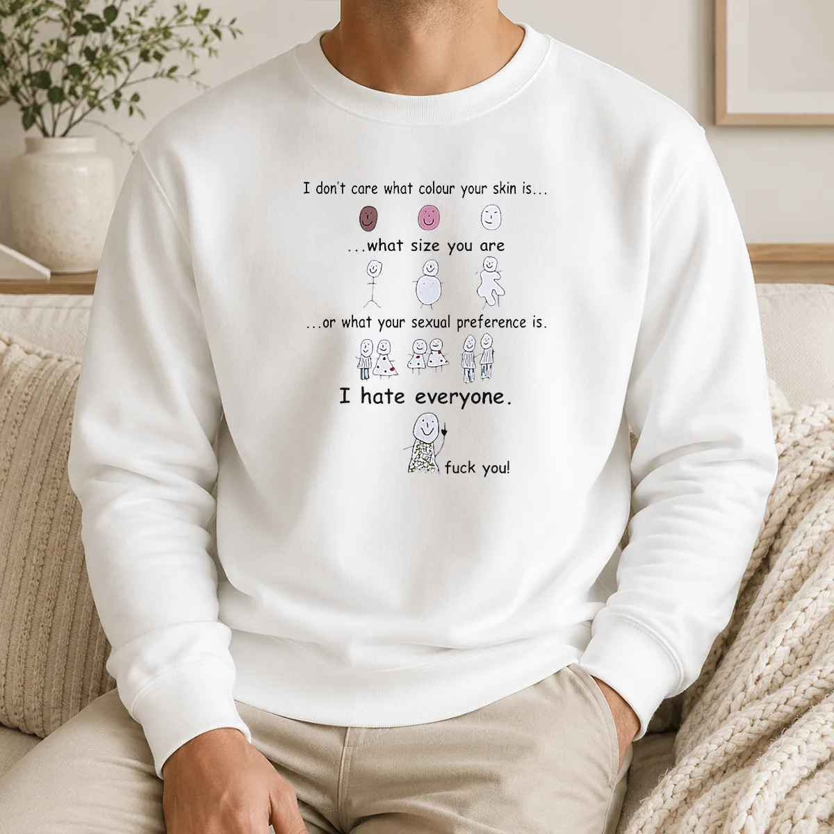 Top I Hate Everyone Stick Figure Shirt - Image 7