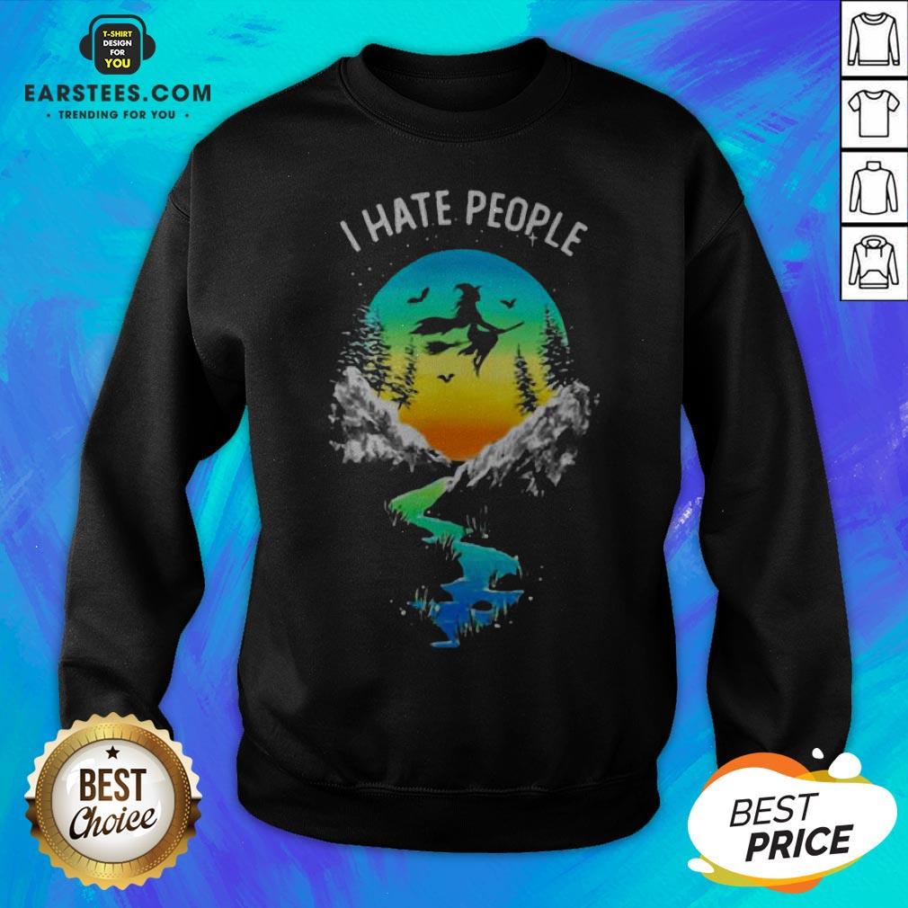 Pretty Witch Go Camping I Hate People Shirt - Image 2