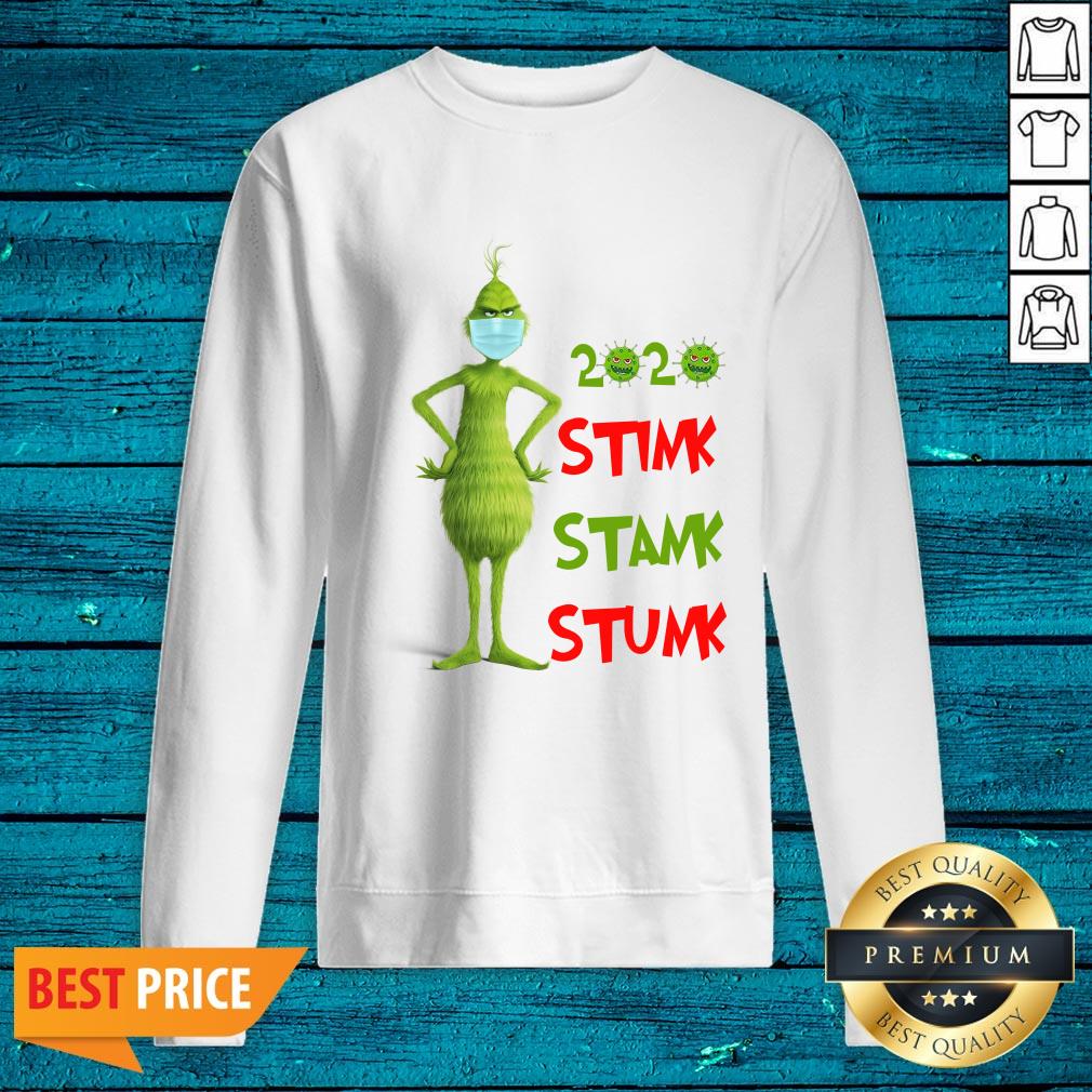 Cool The Grinch Face Mask Coronavirus 2020 Stink Stank Stunk Christmas Shirt - Image 2