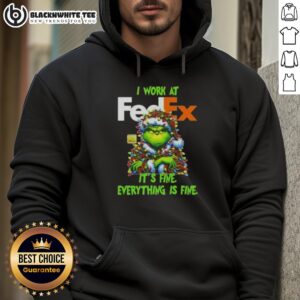 Alternative view of Top Grinch Christmas Tree X Fedex I Work At It's Fine Everything Is Fine T-Shirt