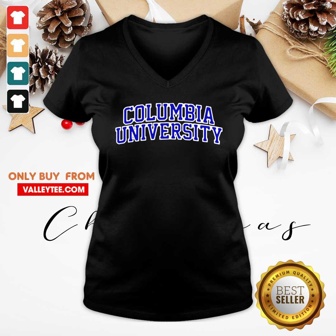 Official Columbia University Blue Text Shirt - Image 4
