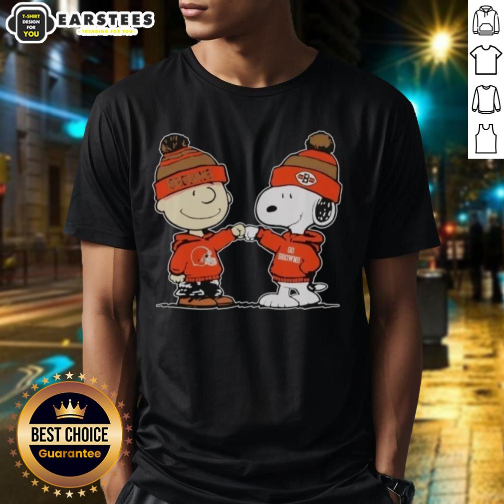 Cute Cleveland Browns Snoopy And Charlie Brown Best Friends T-Shirt