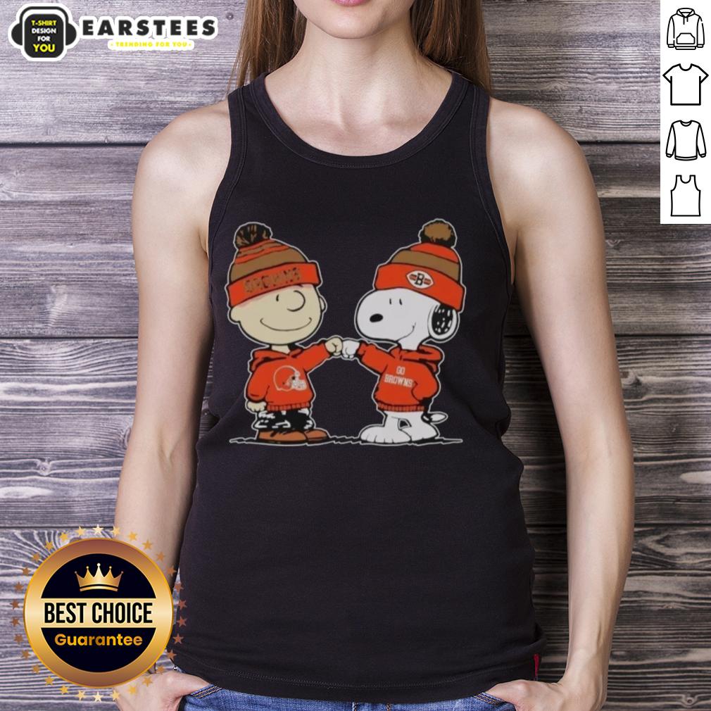 Cute Cleveland Browns Snoopy And Charlie Brown Best Friends T-Shirt - Image 4