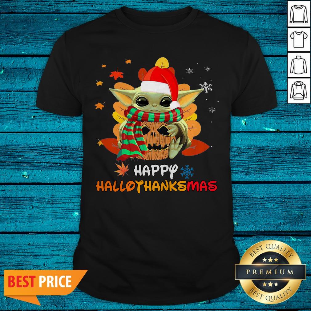 Baby Yoda Happy HalloThanksMas Shirt