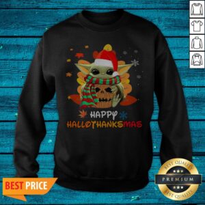 Alternative view of Baby Yoda Happy HalloThanksMas Shirt