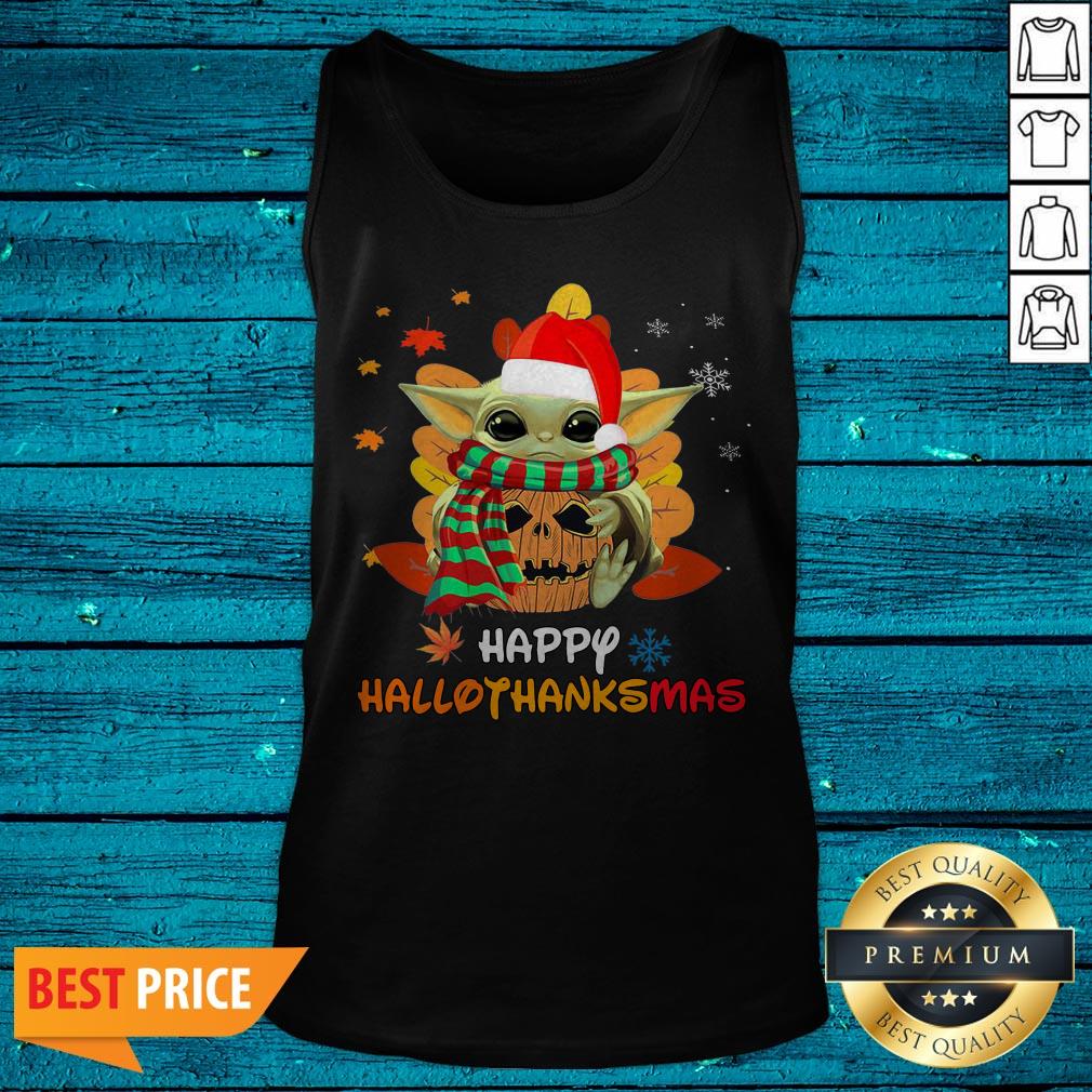 Baby Yoda Happy HalloThanksMas Shirt - Image 5