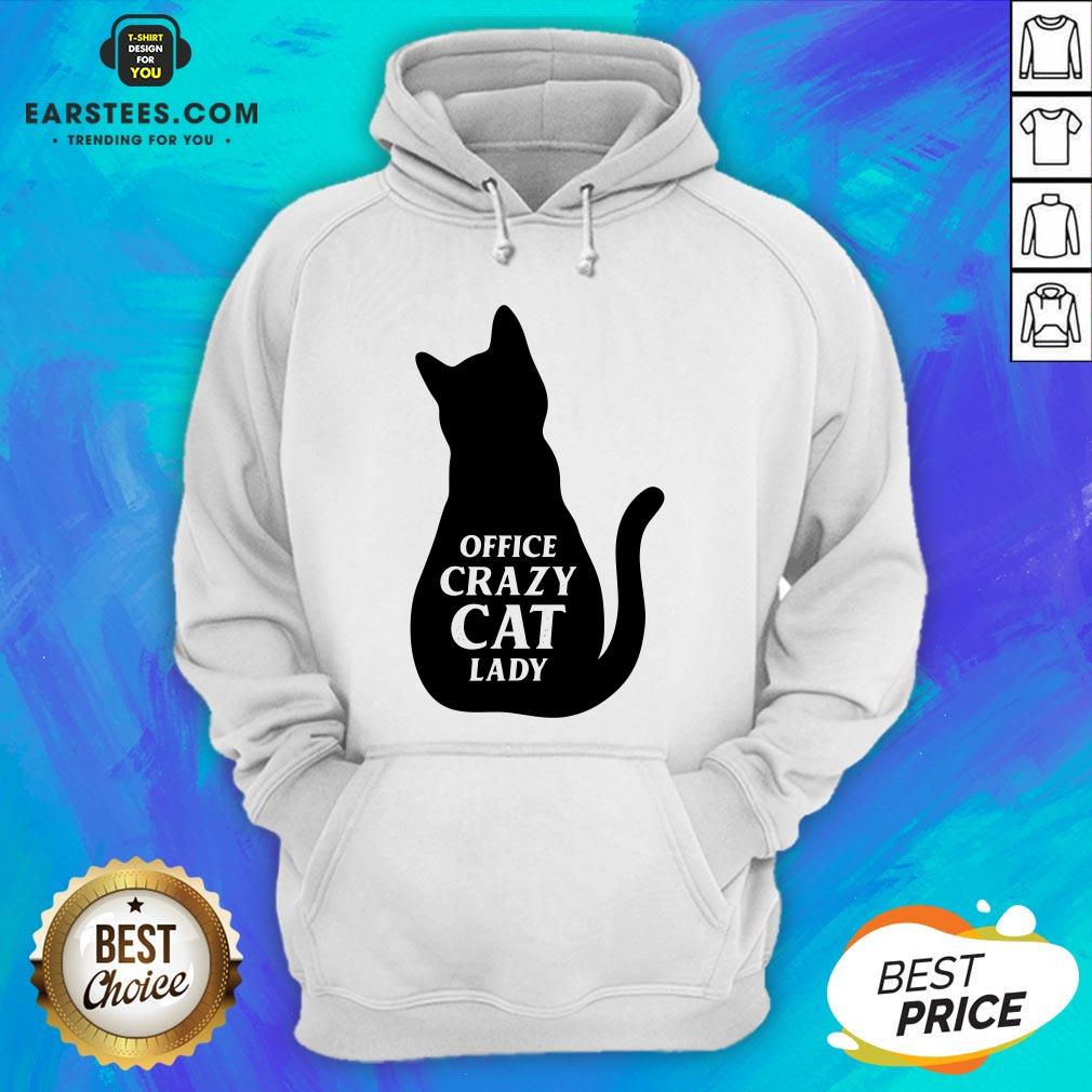 Pretty Black Cat Office Crazy Cat Lady Shirt - Image 2