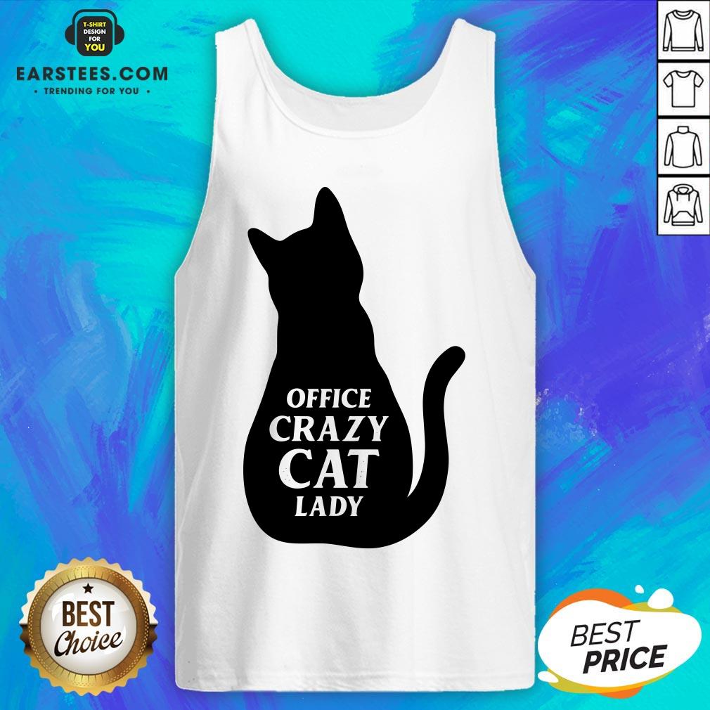 Pretty Black Cat Office Crazy Cat Lady Shirt - Image 4