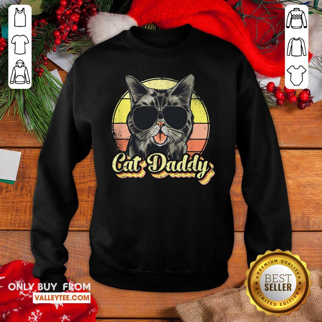 Cute Cat Daddy Funny Cat Lover Gift For Men Best Cat Dad Ever Vintage Shirt - Image 5