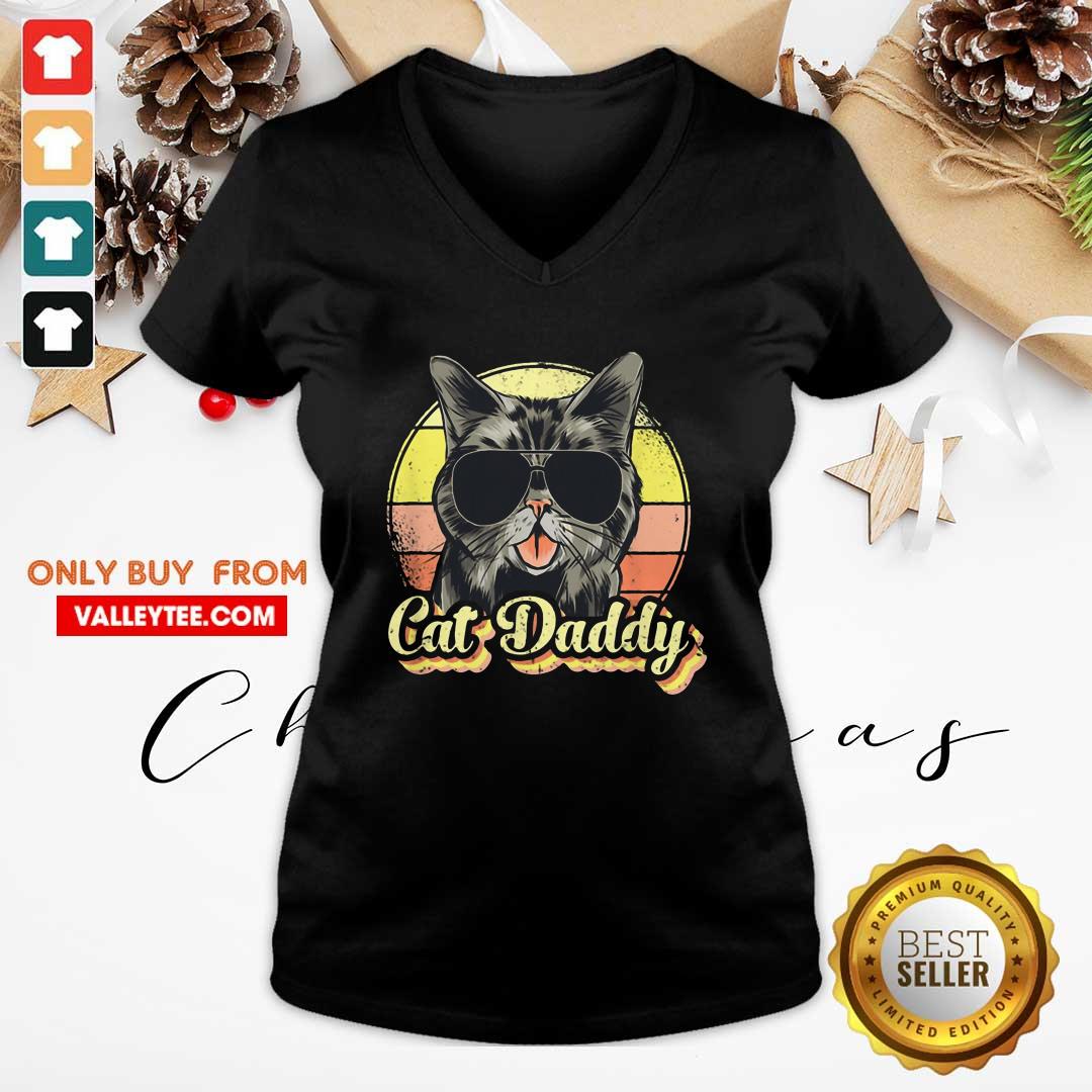 Cute Cat Daddy Funny Cat Lover Gift For Men Best Cat Dad Ever Vintage Shirt - Image 3