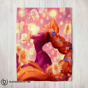 Perfect Disney Tangled Rapunzel Lanterns Of Light Blanket Fleece Customized Blanket