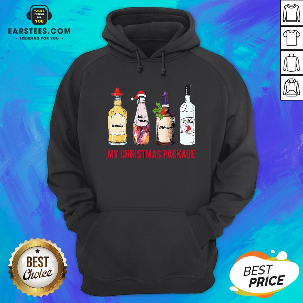 Funny Tequila Jolly Juice Whiskey Vodka My Christmas Package Shirt - Image 2
